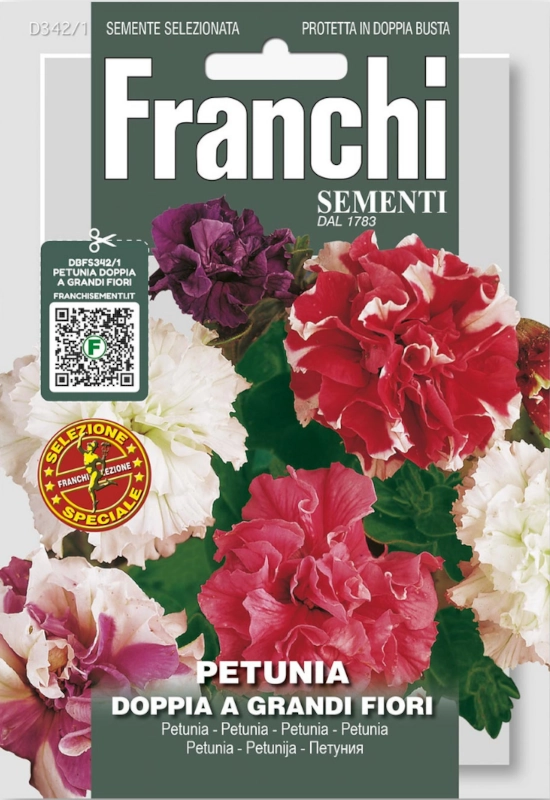 Petunia Doppia Multicolor pełne kwiaty nasiona vis 0,1g FRANCHI sklep rajogrodnika